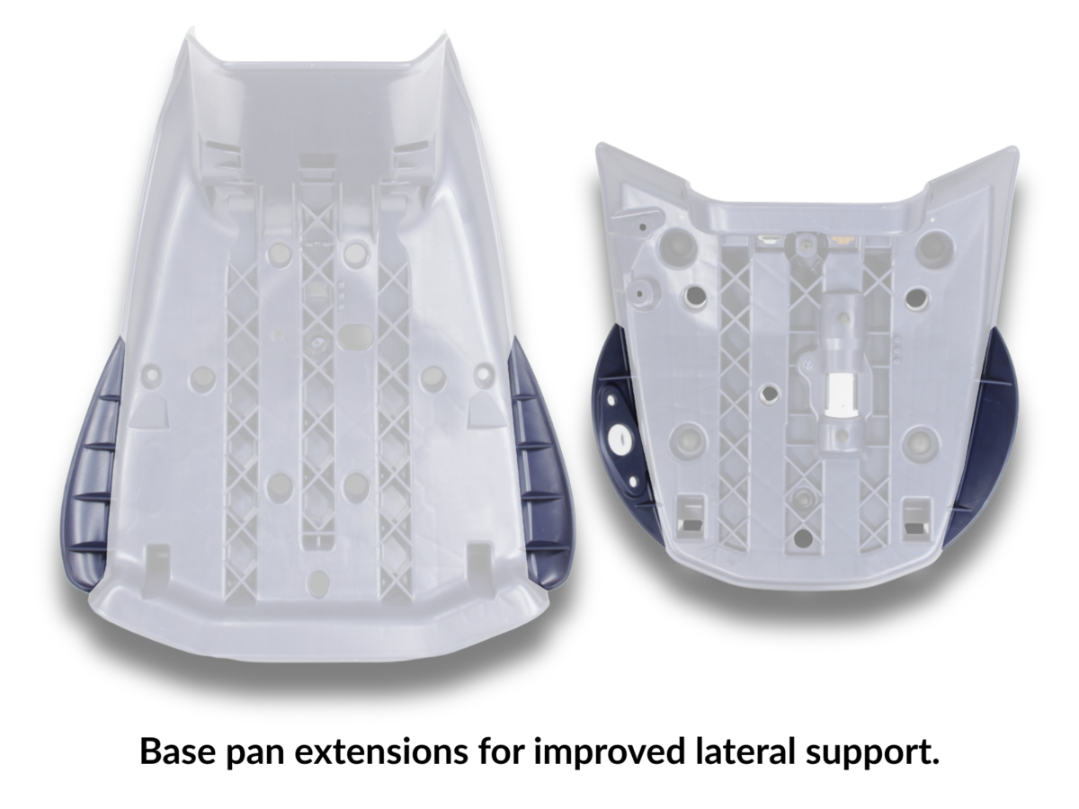 Check out Sargent Cycle Product's extended base pans for the BMW R 1300 GSA offering more lateral support. Regular Height, Non-Standard options available.